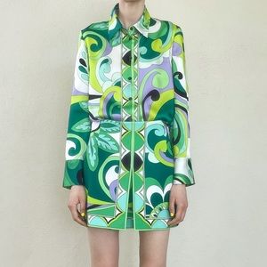 Printed Shirt and Skirt Set